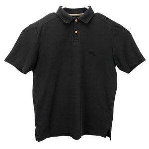 Tommy Bahama Men's Size S Short Sleeve Black Polo Casual Shirt Marlin Logo 17AB